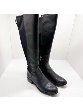 Circus Sam Edelman Portland Black Knee High Leather Boots Stretch Back Zip 6M